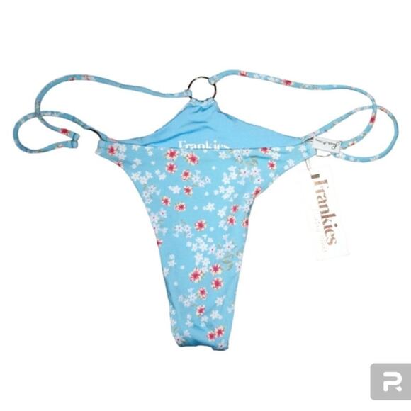 NWT Frankie's Bikini's "Kailyn" Skimpy String Bikini Bottom in Calico Size M - Picture 4 of 4